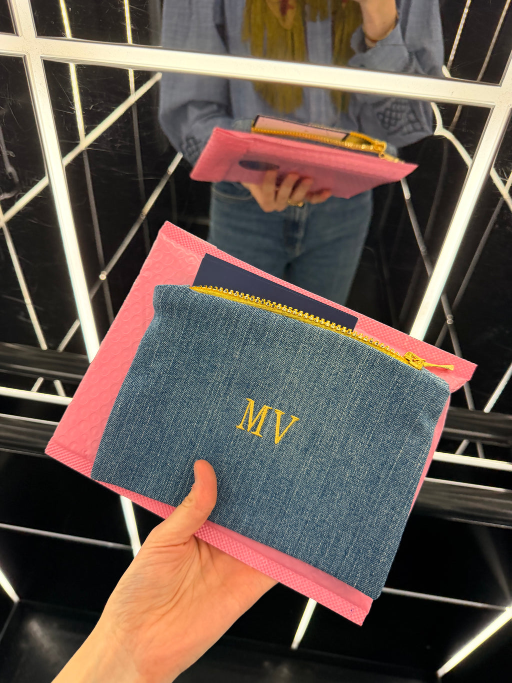 Denim Pouch personalisiert