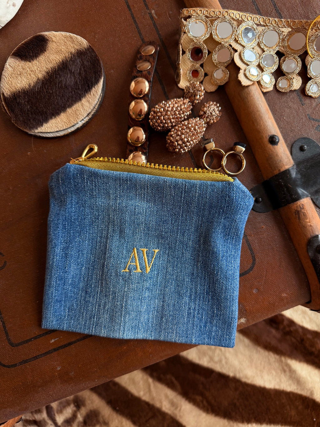 Denim Pouch personalisiert